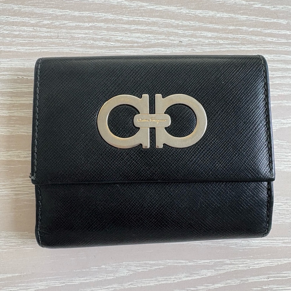 Salvatore Ferragamo Black Leather Wallet
